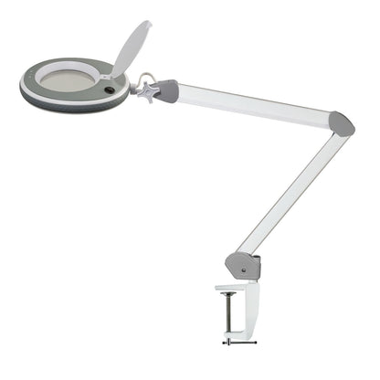 Lampe loupe LED Lumeno série 8213/8215 à luminosité réglable, grise